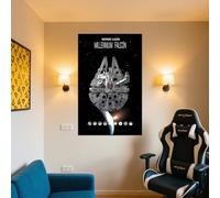 Soporte de pared para pantalla LED LE-GO para 75389 75257 Millenniium Falcion con soporte de gancho para coche, montaje en pared, ideas de regalo (sin modelo) (C)