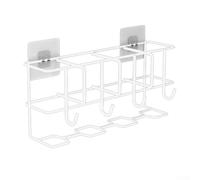 Soporte de pared para paraguas hecho de metal para organizar paraguas compactos, estándar y de golf en el hogar o áreas de trabajo (blanco)