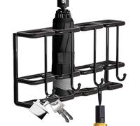 Soporte de pared para paraguas, soporte de almacenamiento de paraguas de metal de 4 ranuras, suministros para el hogar, contenedor para bastón, decoración del hogar para pasillo y hogar