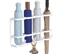 Soporte de pared para paraguas, soporte de pared paraguas,Soporte de pared de metal de 4 planos de 4 ranuras | Contenedor de bastón, suministros para el hogar, organizador de ahorro de espa