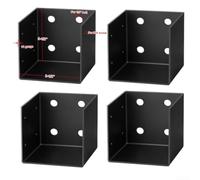 Soporte de pared para pérgola de 4 x 4, 4 x 6, conector de madera, soportes de ángulo de metal robusto, revestimiento negro para valla de patio, montaje de cama, calibre 11, 4 piezas