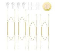 Soporte de pared para platos de pared, soporte para platos de pared de acero invisible, con remaches y cubiertas protectoras, 20-22 cm, 24-26 cm para platos decorativos y obras de arte (4 unidades, 8
