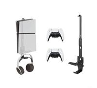 Soporte de pared para PS5, soporte de pared de aleación de aluminio para consola PS5, kit de soporte resistente con alta capacidad de carga, diseño de ahorro de espacio para una refrigeración mejorada