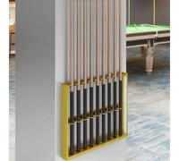Soporte de Pared para Tacos de Billar con Dos Ranuras para memorias USB para un Almacenamiento Seguro; Adecuado para Accesorios de Billar en Salas de Juego y Clubes.