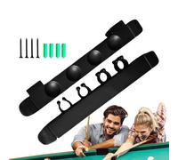 Soporte de pared para tacos de billar, soporte para tacos de billar - Estante de pared para palos con 4 clips para tacos | Estante de madera montado en la pared para palos de billar, estante