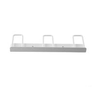 Soporte de pared para tazas de café con marco de metal y acabado de pintura para organización vertical en armario de cocina o lado del refrigerador (blanco A)