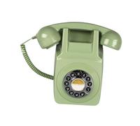 Soporte de pared para teléfono fijo retro, tipo antiguo, teléfono de negocios, color verde, 22 x 14,5 x 9 cm