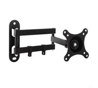 Soporte de pared para televisores pequeños y monitores compatible con pantallas de 19 a 27 pulgadas que ofrece ajustes de giro e inclinación para una configuración personalizada (negro)