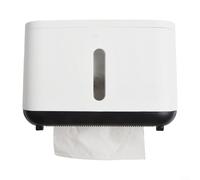 Soporte de pared para toallas de papel con tapa sellada impermeable y ventana transparente para monitorear el suministro, apto para uso en baño y cocina (B)