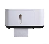 Soporte de pared para toallas de papel con tapa sellada impermeable y ventana transparente para monitorear el suministro, apto para uso en baño y cocina (D)