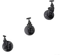 Soporte de pared para vino, estante de metal de hierro, estante de vino, diseño de grifo de agua, organizador de botellas de vino, decoración de pared, puede contener 3 botellas, estante negro