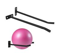 Soporte de pared para yoga, juego de 2 soportes de pelota de yoga negro | para gimnasio en casa para el hogar, instalación de, organizador de almacenamiento de equipos de ajuste