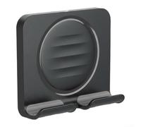 Soporte de pared reutilizable para teléfono en la ducha, diseño fuerte que se adapta a tabletas y teléfonos celulares en superficies lisas no porosas (negro)