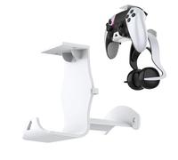 Soporte de Pared/ Soporte Bajo Mesa Gancho Para PS5 PRO Para PS4 Para Xbox Para Switch Auricular Soporte de Pared Soporte de Almacenaje (Blanco)