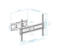 TOOQ LP7866TN-B - Soporte de Pared para Pantallas 37”- 80”, Color Negro