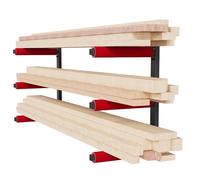Soporte de Pared Top Multi Estante Madera Fijación Garaje Keller 3 Nivel Rojo