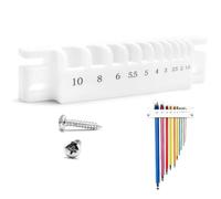 Soporte de pared universal para llaves Allen para tamaños métricos, para llaves en L estándar de 1,5 - 10 mm, no para WERA/Bondhus, organizador con impresión de tamaño y tornillos, color blanco
