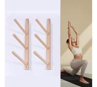 Soporte de Pared Vertical de Madera para esterillas de Yoga, de 2 a 9 Capas, para Gimnasio en casa, Estudio de Yoga, Expositor de esterillas y Almacenamiento de Equipo (tamaño: 3 Capas, 56 cm [22 pul