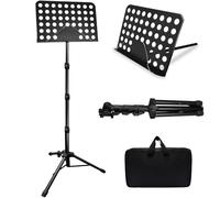 Soporte de partituras de 177 cm, soporte alto para partituras de alta estabilidad, soporte portátil ajustable con bolsa de transporte para guitarra, violín, ukelele (33-70 pulgadas)