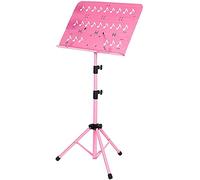 Soporte de partituras de orquesta plegable ajustable soporte de partituras base de trípode para orquestas coros (color: rosa)