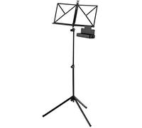 Soporte de Partituras McGrey 100/2 B - ajustable en altura de aprox. 46-130 cm - con soportes laterales - Set incl. bolsa de transporte y caja de almacenamiento - negro