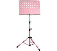 Soporte de partituras para exteriores, portátil, ajuste de altura, soporte de música de metal, panel plegable, traje para orquestas escolares, coros (color: rosa)