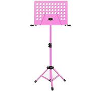 Soporte de partituras portátil con ajuste de altura para música con bolsa de soporte de música, estante profesional para el hogar (color: rosa)