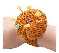 Soporte De Pasador De Muñeca: Tela, 22 Cm En Forma De Calabaza, Cojín De Aguja De Pasillo Resistente A Alta Temperatura | Correa Innovadora De La Muñeca Pop Para El Almacenamiento De Agujas De Costura