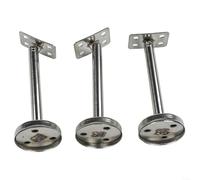 Soporte de pasamanos ajustable de acero inoxidable 304 montado en la pared, accesorios de soporte para barandilla de escalera interior y exterior, color plateado, 100 mm/120 mm, paquete de 3 (120 mm-B
