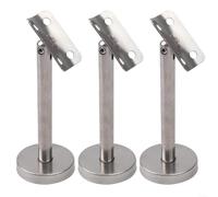 Soporte de pasamanos ajustable de acero inoxidable 304 montado en la pared, accesorios de soporte para barandilla de escalera interior y exterior, color plateado, 100 mm/120 mm, paquete de 3 (120 mm-A