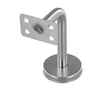 Soporte de pasamanos de pared de acero inoxidable para barandilla de escalera y soporte de barandilla, kit de fijación de palo de fregona resistente en acabado plateado, compatible con roble (60 mm x