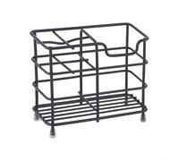 Soporte de pasta de dientes de acero inoxidable y organizador de cepillos de dientes con 4 ranuras y pies antideslizantes, caja de almacenamiento de baño con fondo abierto para ventilación y drenaje