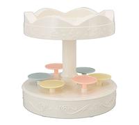 Soporte de Pastel, Soporte de Pastel Stand Automático Doble Capa Giratoria con Almohadillas 6 Pies con Tapa para Ceremonias Apertura, Conmemoración Premios