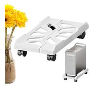 Soporte de PC para alfombra, carrito de ordenador con ruedas | Soporte para ordenador CPU debajo del escritorio, accesorios de escritorio, ruedas, bandeja para maletas, color blanco