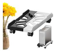 Soporte de PC para alfombra de computadora, estante debajo del escritorio | Soporte ventilado para CPU debajo del escritorio, accesorios de escritorio, ruedas rodantes, estante de caja, base de caja
