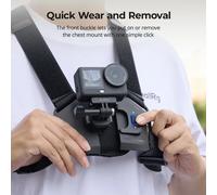 Soporte de Pecho SmallRig para DJI Osmo Action 6 / Nano para Cámaras de Acción con Soporte Estándar de Dos Puntas con Adaptador de Liberación Rápida