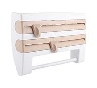 Soporte de película adhesiva para cocina, montaje en pared, con diseño ergonómico para el hogar, estante de herramientas de cocina, 39 x 10 x 24 cm (Khaki)