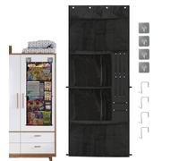 Soporte de pelusa con ganchos y bolsa de gran capacidad | Organizador de puerta para juguetes de peluche - para muñecas suaves Suministros de dormitorio Ludoteca Dortory