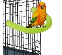 Soporte de perca para loros en forma de U, resistente doble, soporte de jaula de loro, cuenta con de cuarzo fundida con calor permanente para evitar que el revestimiento se desprenda, aseo