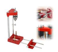 Soporte de perforación para taladradora, guía de perforación ajustable portátil, herramienta de carpintería de precisión en madera, guía de perforación herramienta manual, juego de guía vertical (Rojo