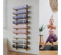 Soporte de pesas for esterilla de yoga de 9 niveles, de madera, for pared, for gimnasio en casa
