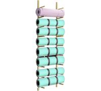 Soporte de pesas for esterilla de yoga, soporte vertical for colgar, soporte de pared multiusos for exhibición.(Gold,9)