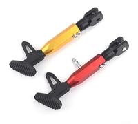 Soporte de pie lateral de aleación de aluminio ajustable para motocicleta, rendimiento estable, fácil instalación, rojo/amarillo (rojo)