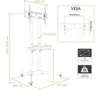 Soporte de pie para pantalla plasma - techly - Negro - Tamaño de pantalla: 30"-65" - En el suelo