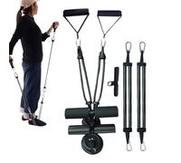 Soporte de pie para sentarse, ayuda para sentarse con 2 ventosas, equipo de ejercicio para sentarse, herramienta auxiliar portátil de altura ajustable con cuerda de tracción para entrenamiento