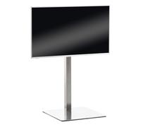 CLP Soporte de pie para TV de 55-57 Pulgadas, VESA 100x100 a 600x400, Base Universal Estable, hasta 40 kg, Color:Acero Inoxidable, Forma:Angular