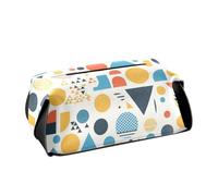 Soporte de piel para pañuelos con correas ajustables y cremallera, accesorios de automóvil recargables, geometrías regulares coloridas