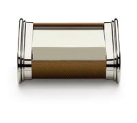 Soporte de piel repujada marrón para notas