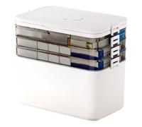 Soporte de píldoras transparentes: caja organizador para drogas con manijas | Contenedor anti-UV para medicina | Perfecto para estudiantes, habitaciones universitarias, casilleros y uso doméstico