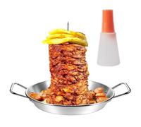 Soporte de pinchos vertical de acero inoxidable, pincho al Pastor para parrilla | Soporte de pinchos para horno, vertical para kebab en el horno, brasileño con 3 puntas extraíbles